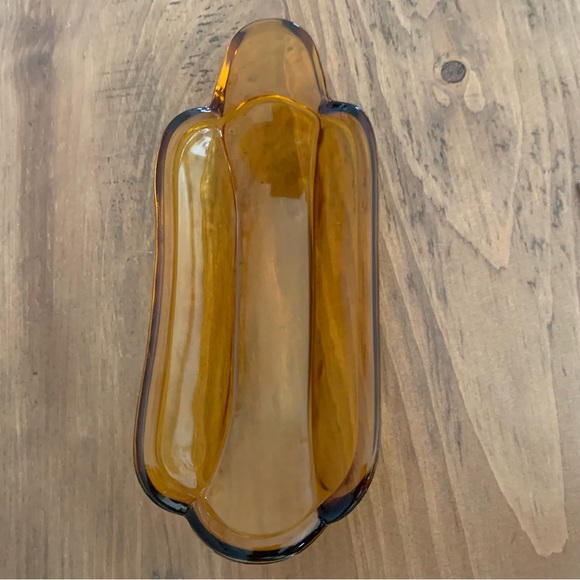 Amber Glass Banana Split 4 Bowls MCM Vintage - Picture 6 of 7